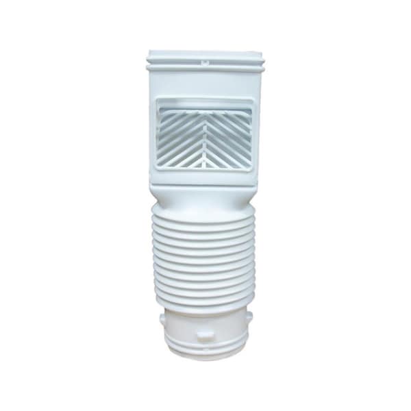Dendesigns 12.75 x 4.62 x 4.62 in. White Vinyl K Downspout Connector DE2188468 - main